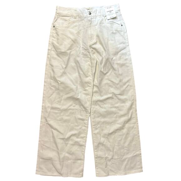 NWT Madewell Petite Superwide-Leg Jeans: Airy Denim Edition In Tile White 27P - Picture 4 of 10